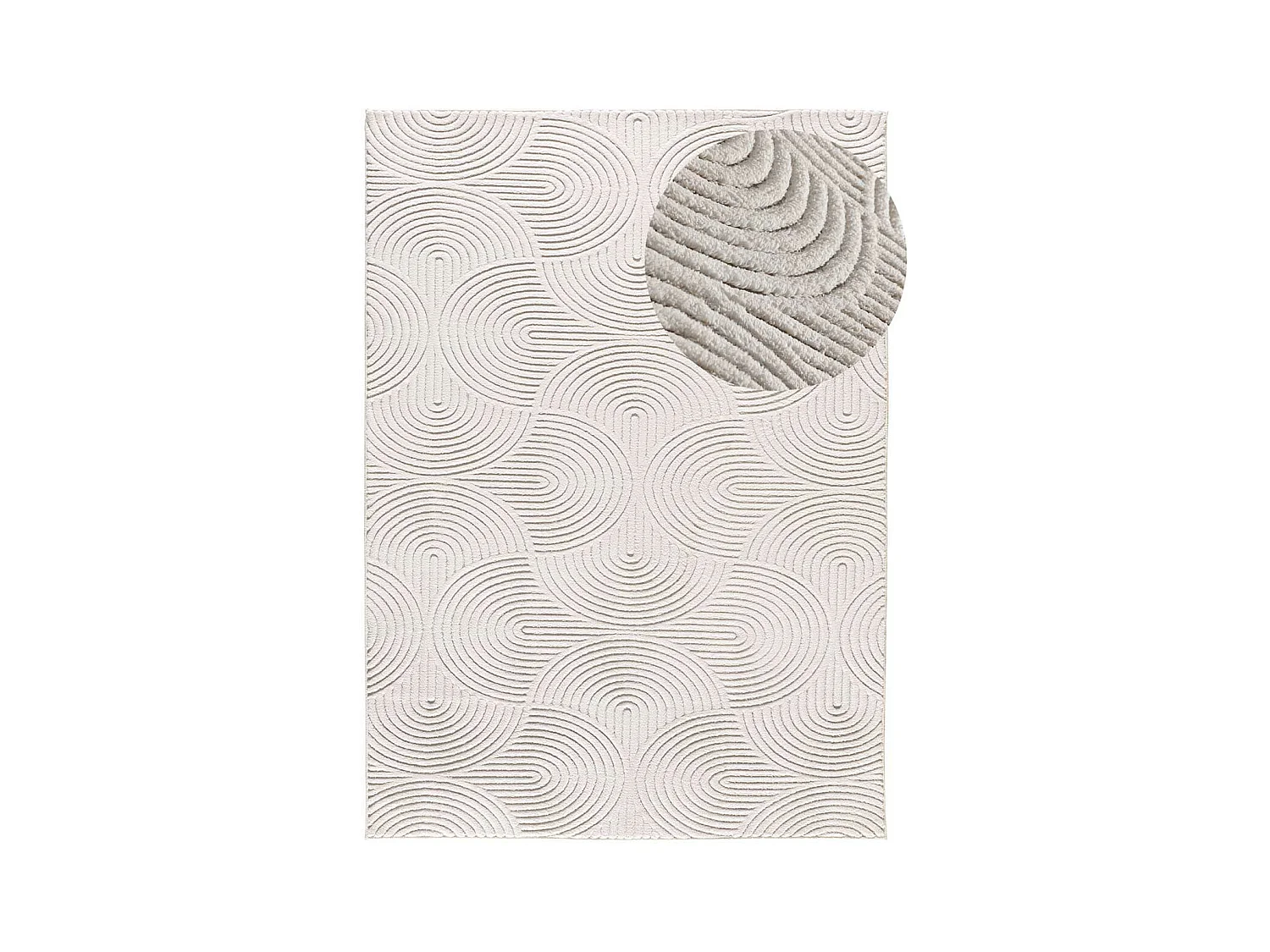 Kurzflorteppiche - geometrisch mit relief - creme - 160x230 cm - ESTILO