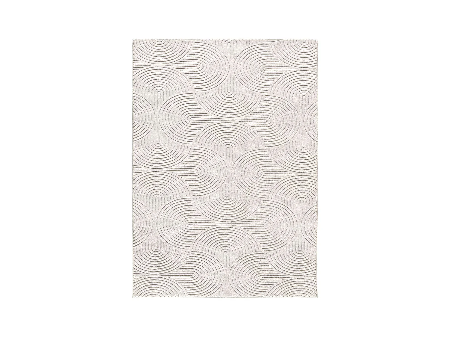 Kurzflorteppiche - geometrisch mit relief - creme - 160x230 cm - ESTILO