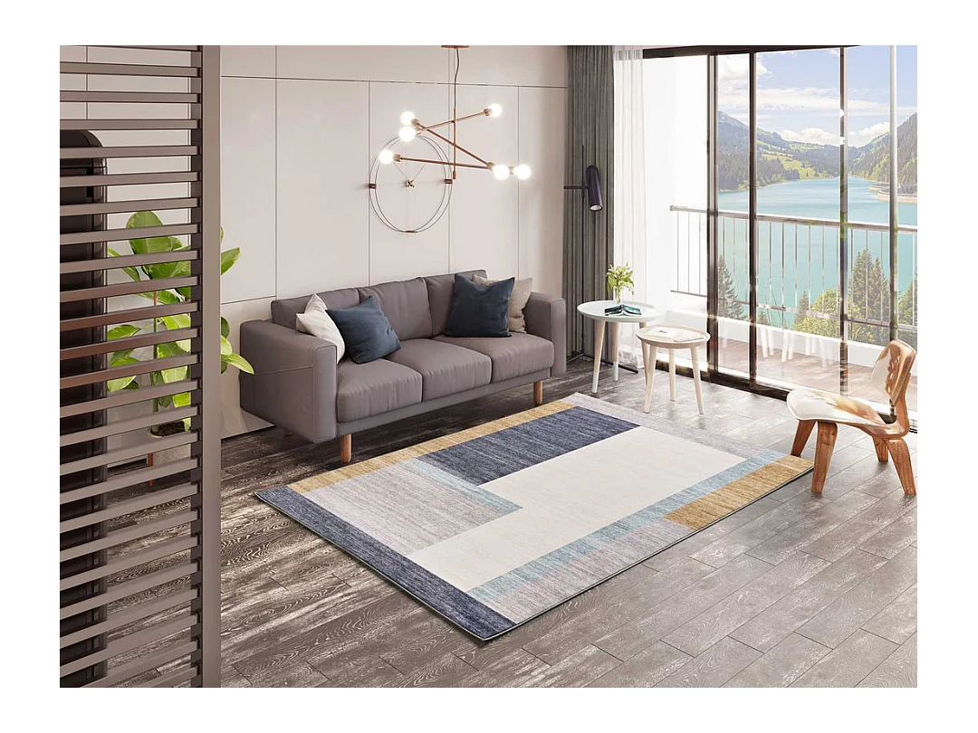 Tapis intérieur - géométrique - multicolore - 140 x 200 cm - CLASS