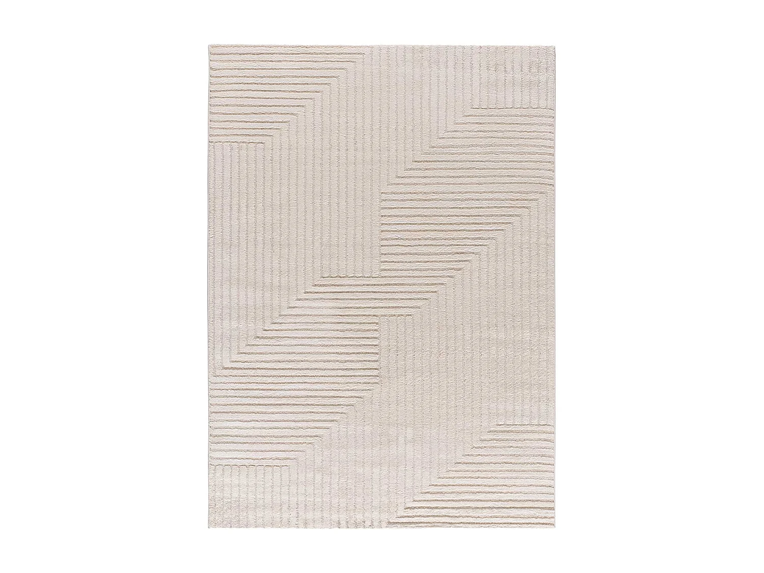 Tapete interior - geométrico em relevo - creme - 80 x 150 cm - VERONA