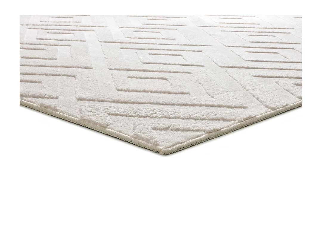 Kurzflorteppiche - geometrisch mit relief - creme - 160x230 cm - ESTILO