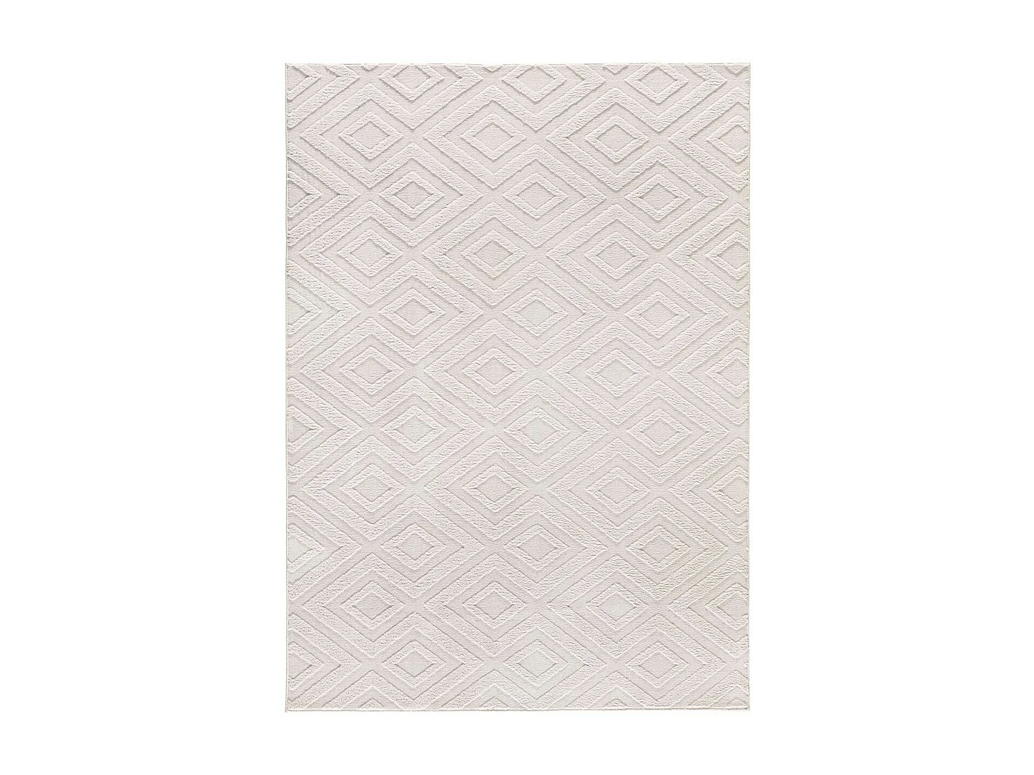Kurzflorteppiche - geometrisch mit relief - creme - 160x230 cm - ESTILO