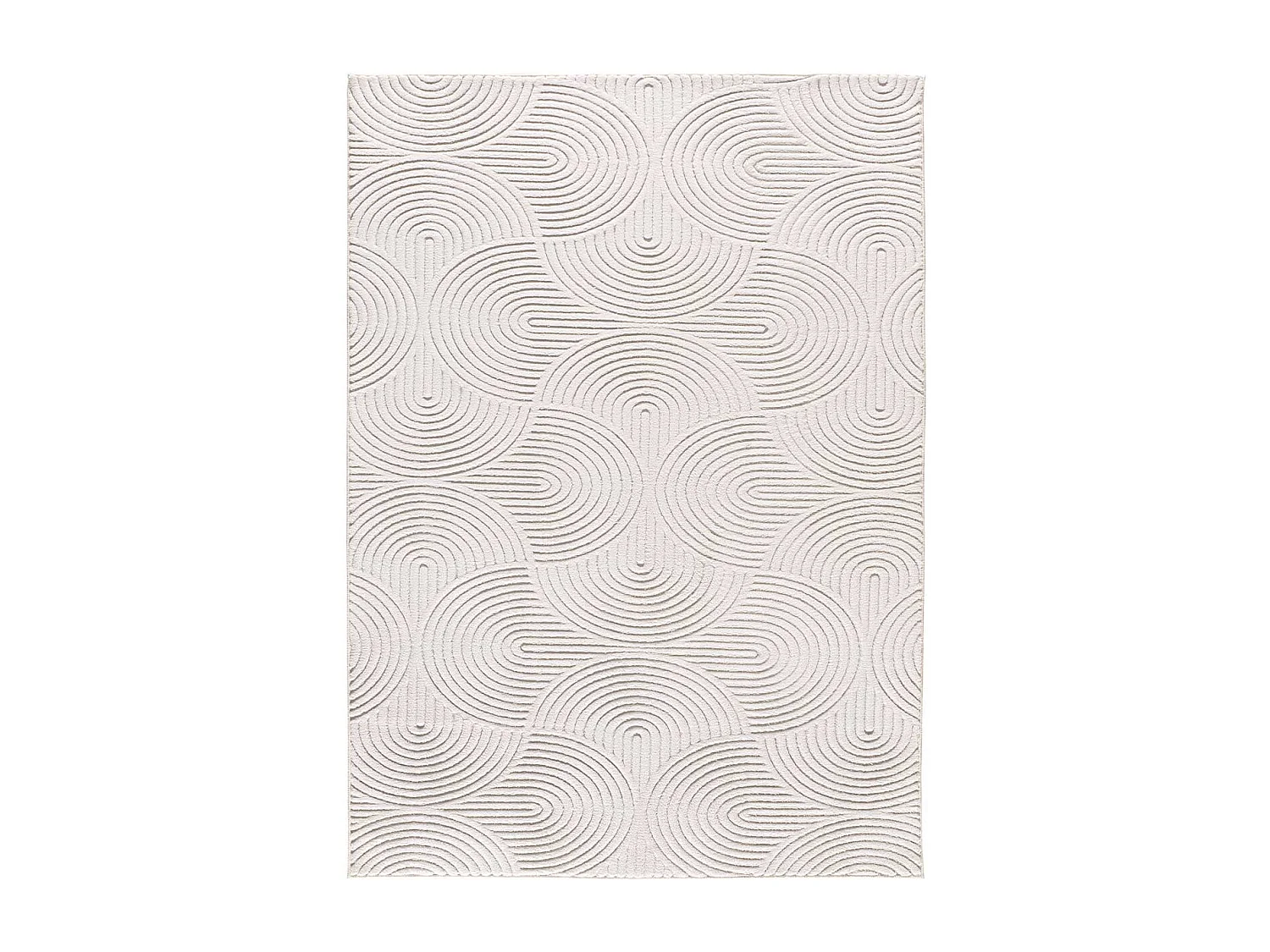 Kurzflorteppiche - geometrisch mit relief - creme - 60x110 cm - ESTILO