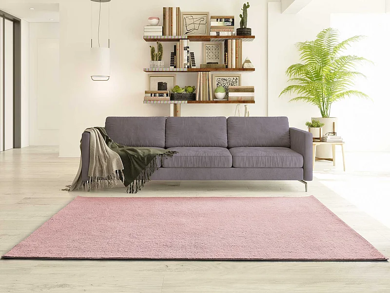 Tapete interior - liso - rosa - 80 x 150 cm - CORALINE