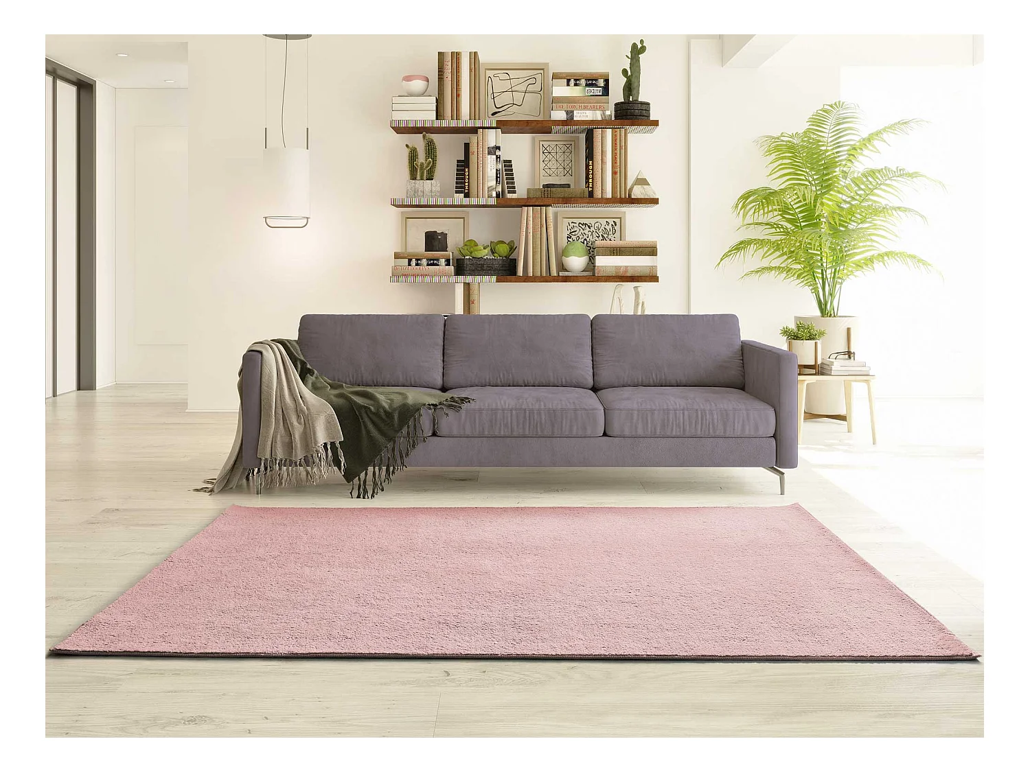 Kurzflorteppiche - Einfarbiger - rosa - 80x150 cm - CORALINE