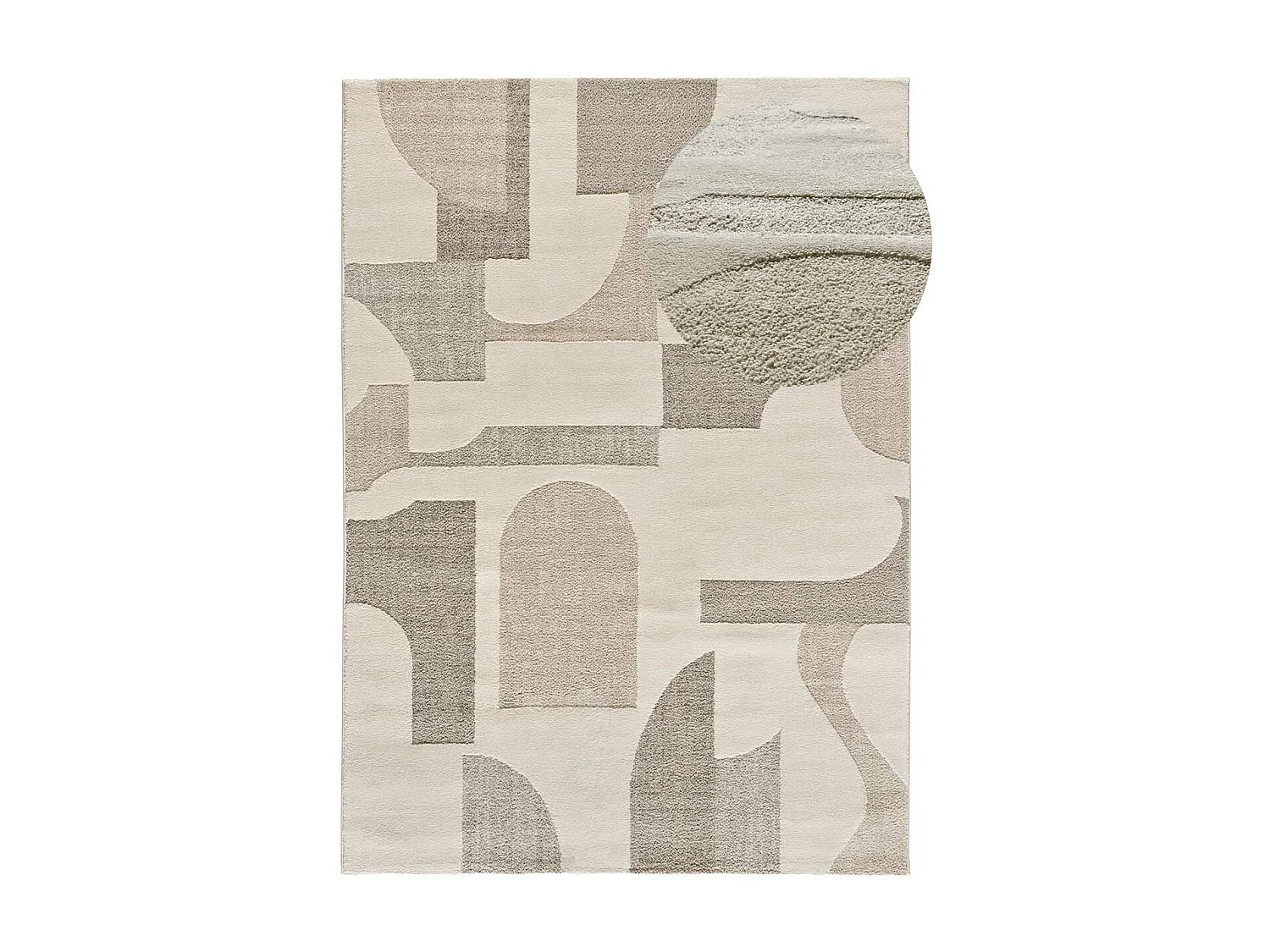 Alfombra interior  - geométrico con relieve - crema - 160 x 230 cm - VERONA