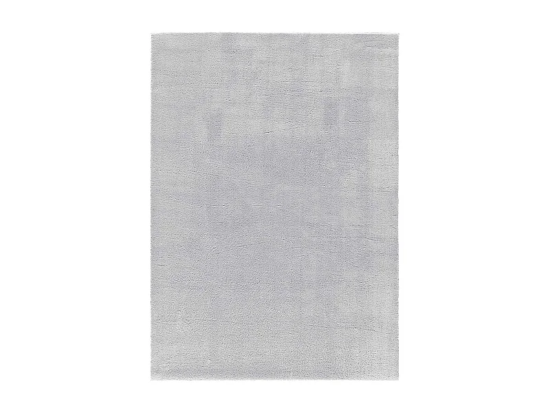 Kurzflorteppich - waschbar und rutschfeste - Einfarbiger - silber - 160x230 cm - LOFT