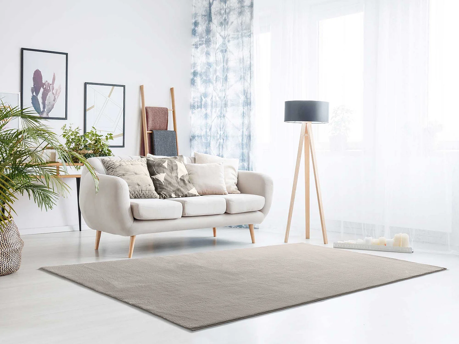 Tapis lavable antidérapant - uni - pierre - 60 x 120 cm - LOFT