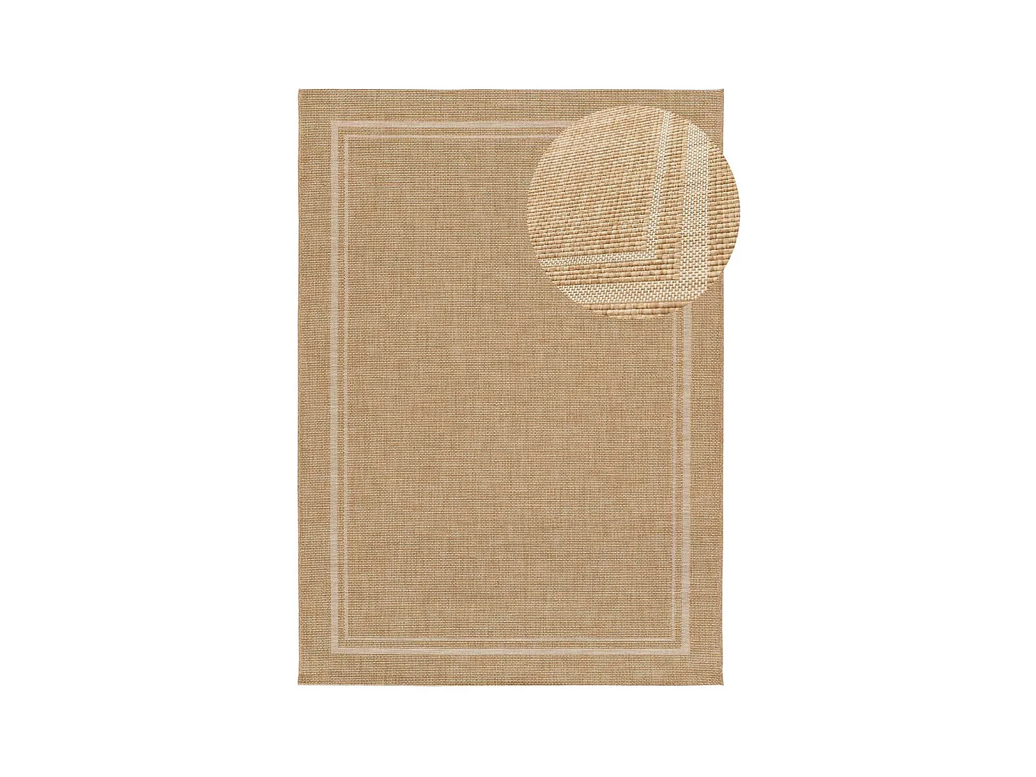 Alfombra exterior  - geométrico aspecto yute - beige - 120 x 170 cm - GUINEA