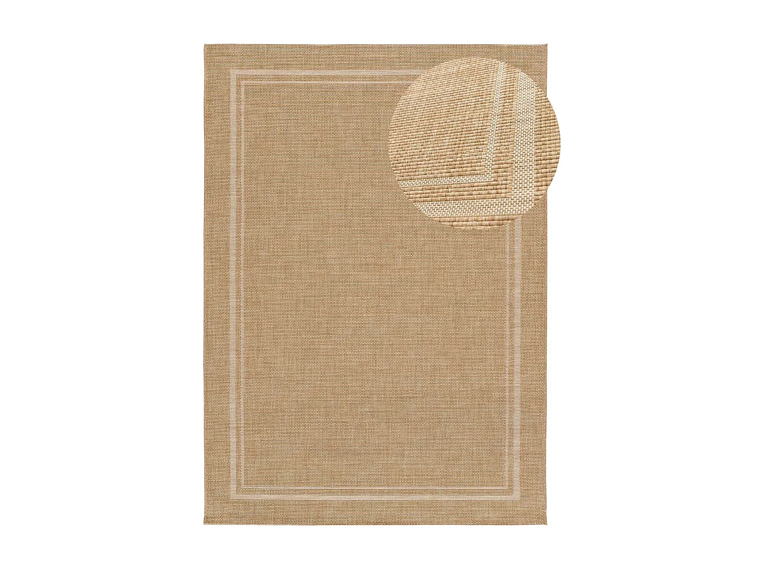 Indoor-Outdoor Teppich - Geometrischer Jute-Look - beige - 120x170 cm - GUINEA