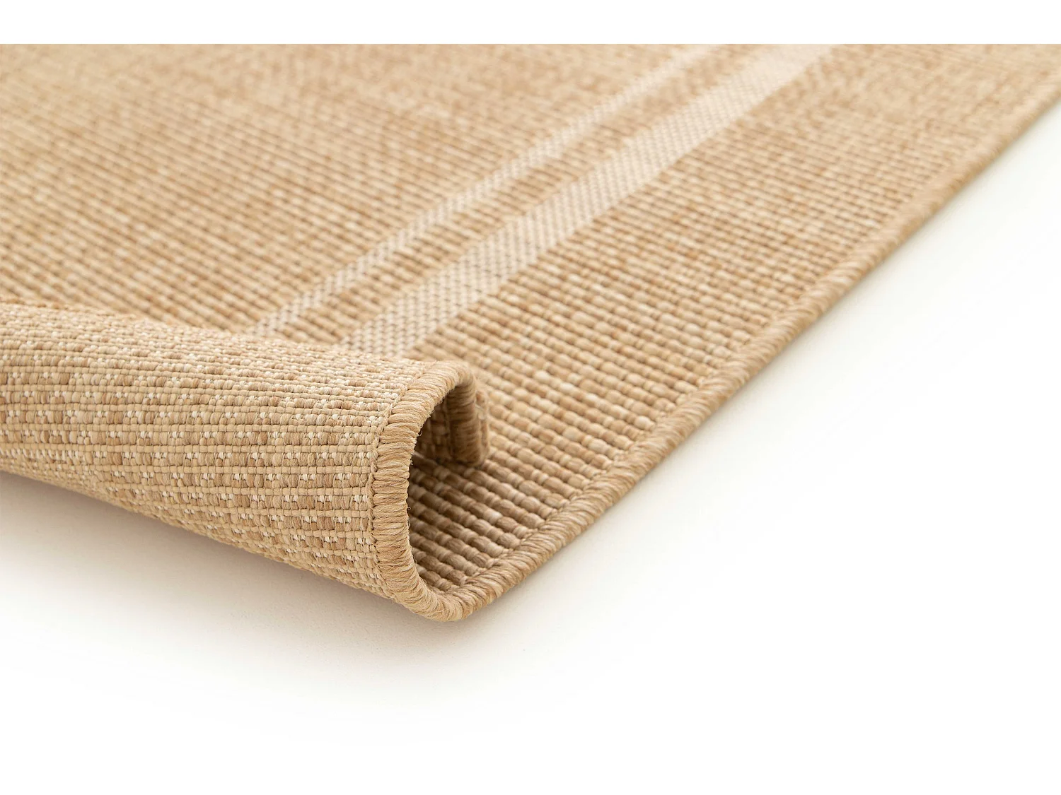 Indoor-Outdoor Teppich - Geometrischer Jute-Look - beige - 120x170 cm - GUINEA