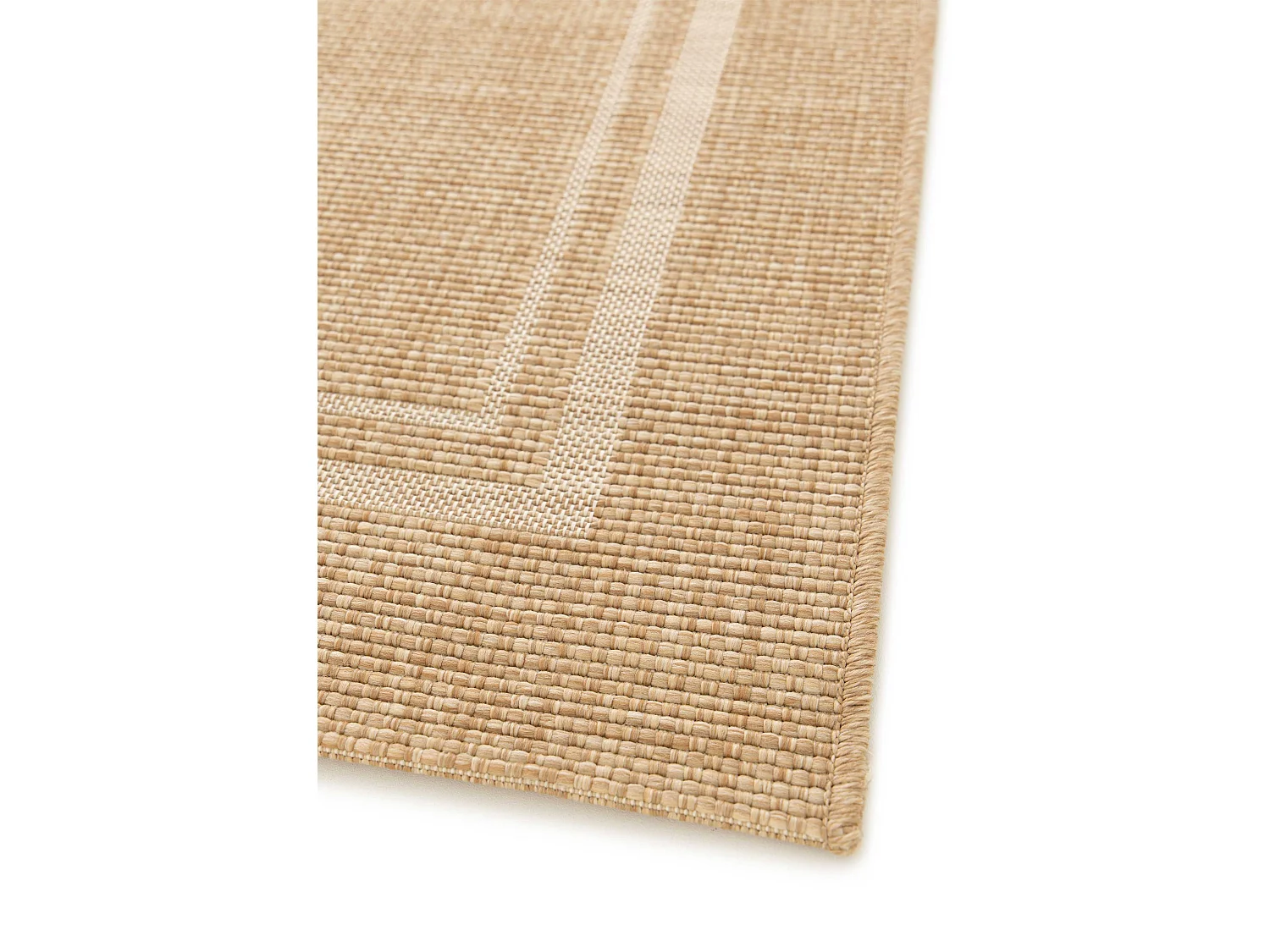 Indoor-Outdoor Teppich - Geometrischer Jute-Look - beige - 120x170 cm - GUINEA