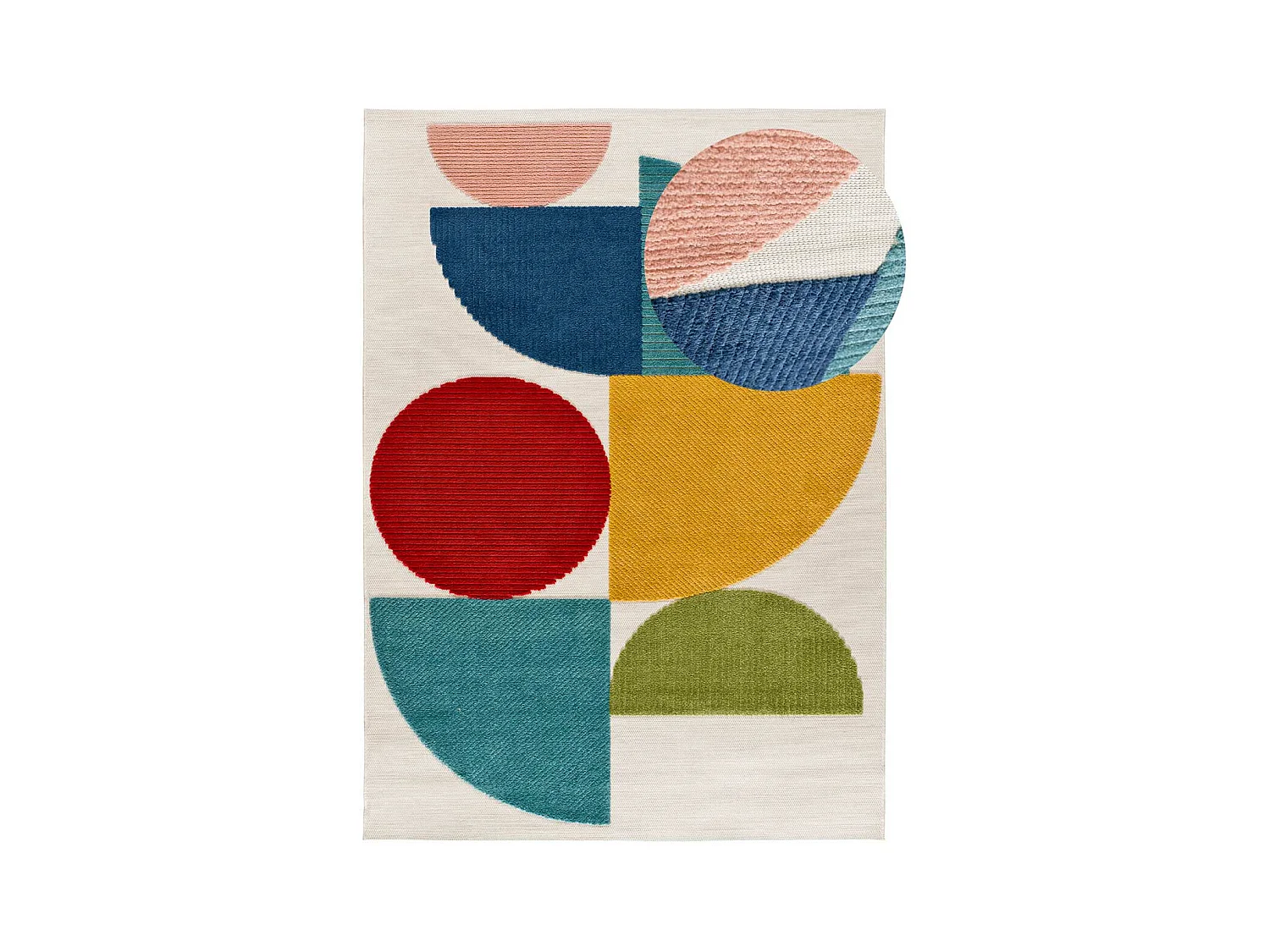 Indoor-Outdoor Teppich - geometrisch mit relief - mehrfarbig - 160x230 cm - MILA