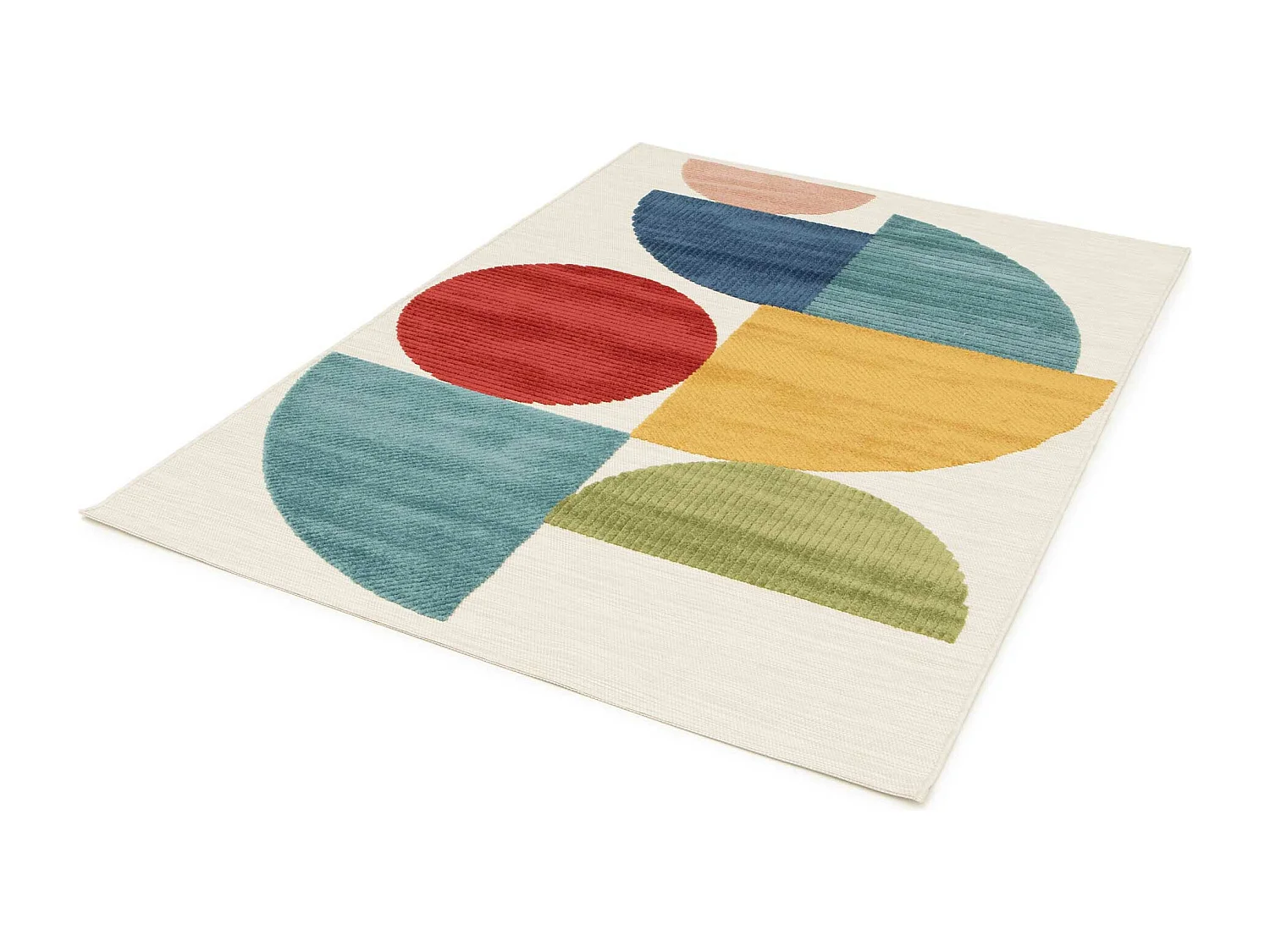 Tapis extérieur - géométrique avec relief - multicolore - 160 x 230 cm - MILA
