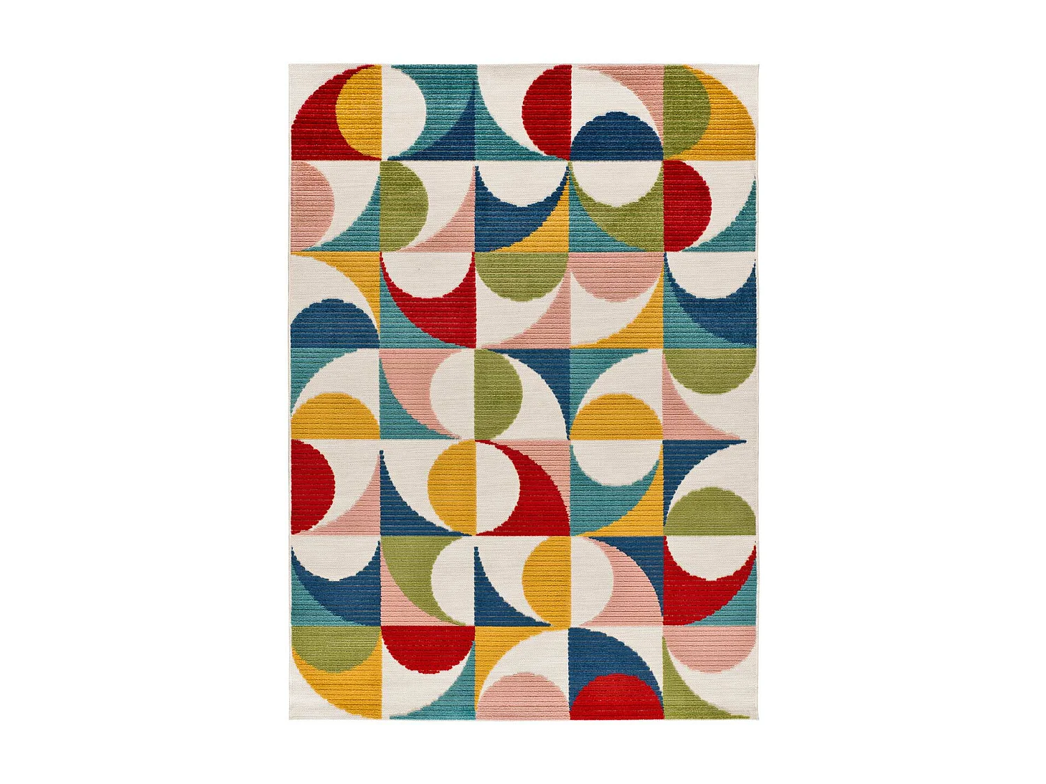 Tapis extérieur - géométrique avec relief - multicolore - 80 x 150 cm - MILA