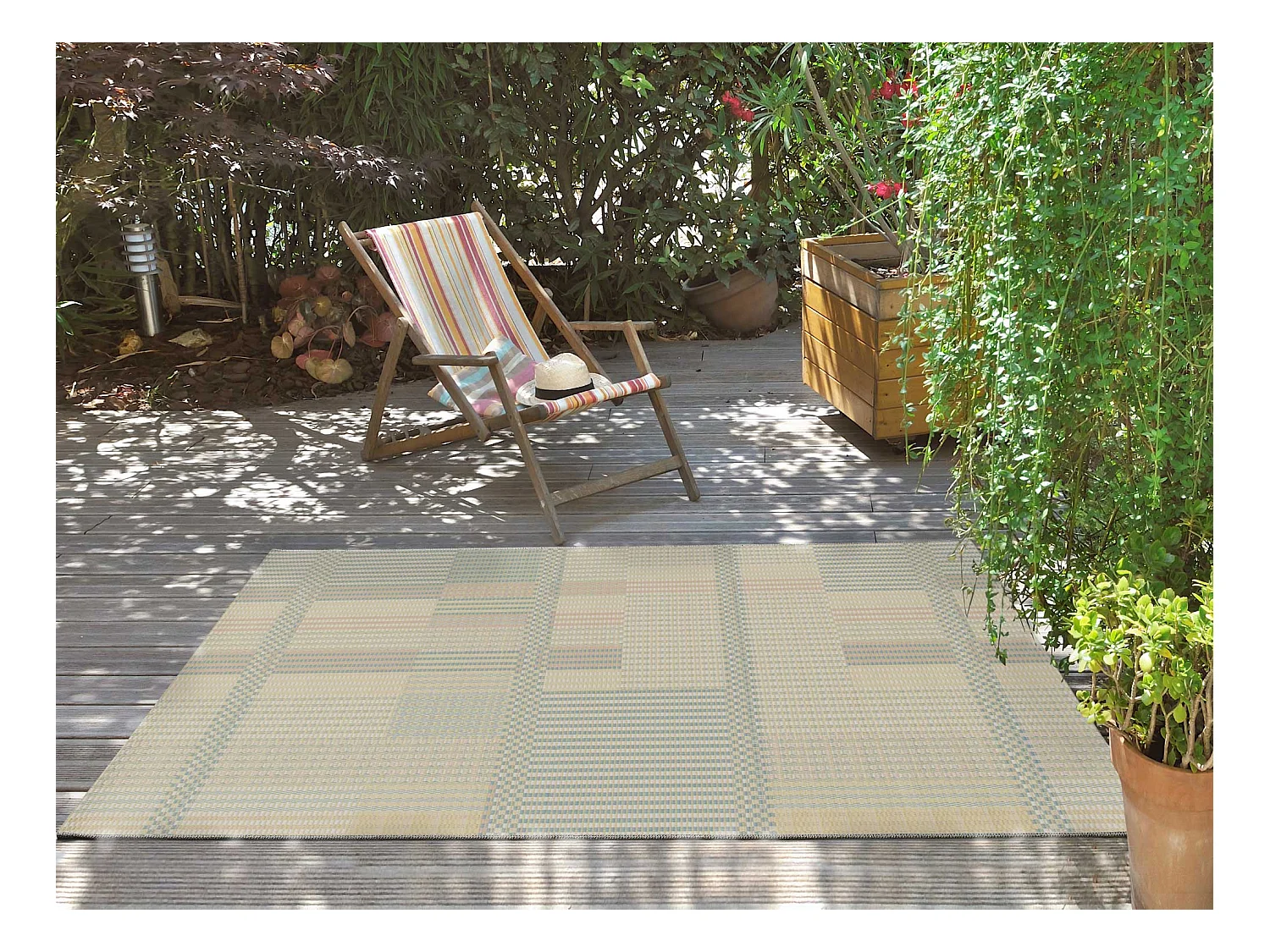Tapis extérieur - géométrique - multicolore - 80 x 150 cm - MANILA