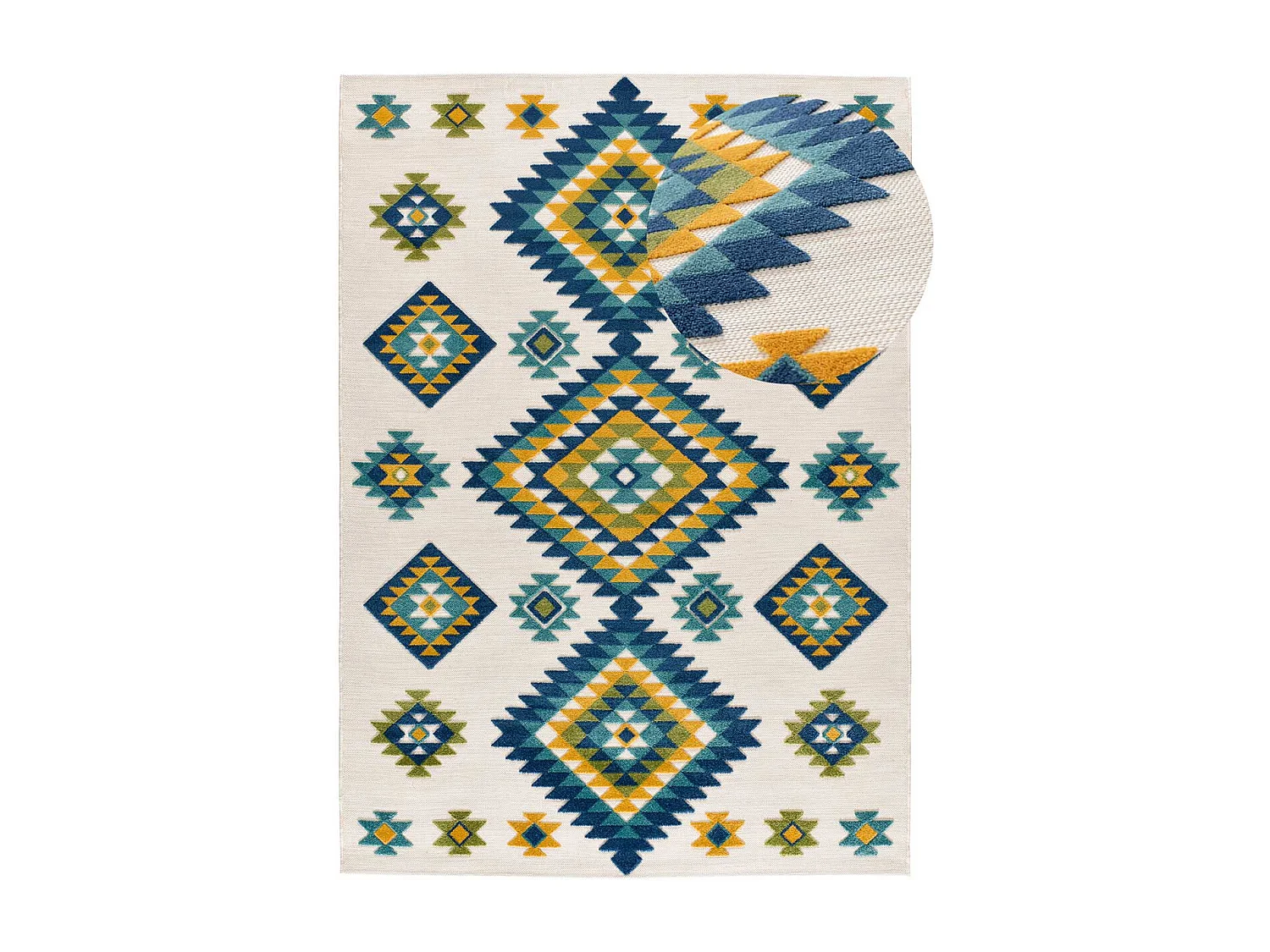 Alfombra exterior  - étnico con relieve - multicolor - 160 x 230 cm - MILA