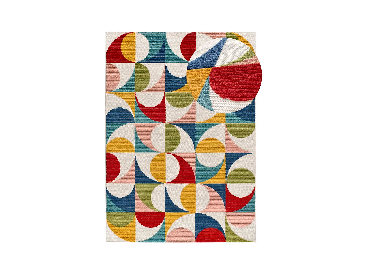 Tapis extérieur - géométrique avec relief - multicolore - 160 x 230 cm - MILA