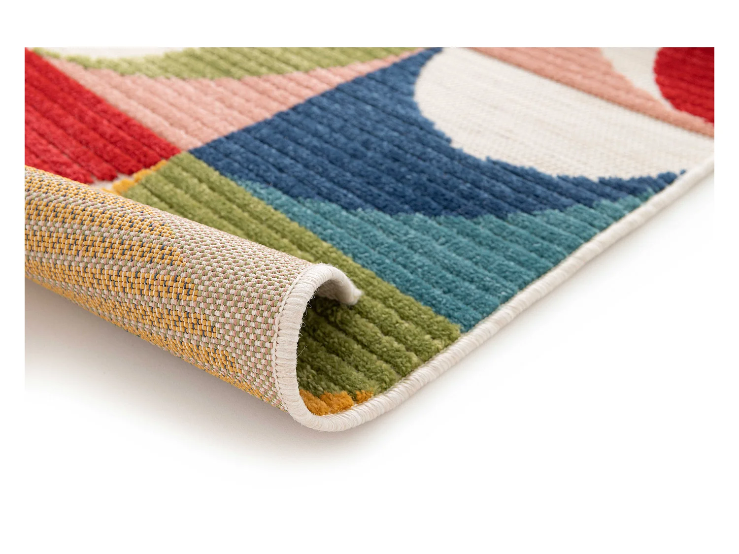 Tapis extérieur - géométrique avec relief - multicolore - 160 x 230 cm - MILA