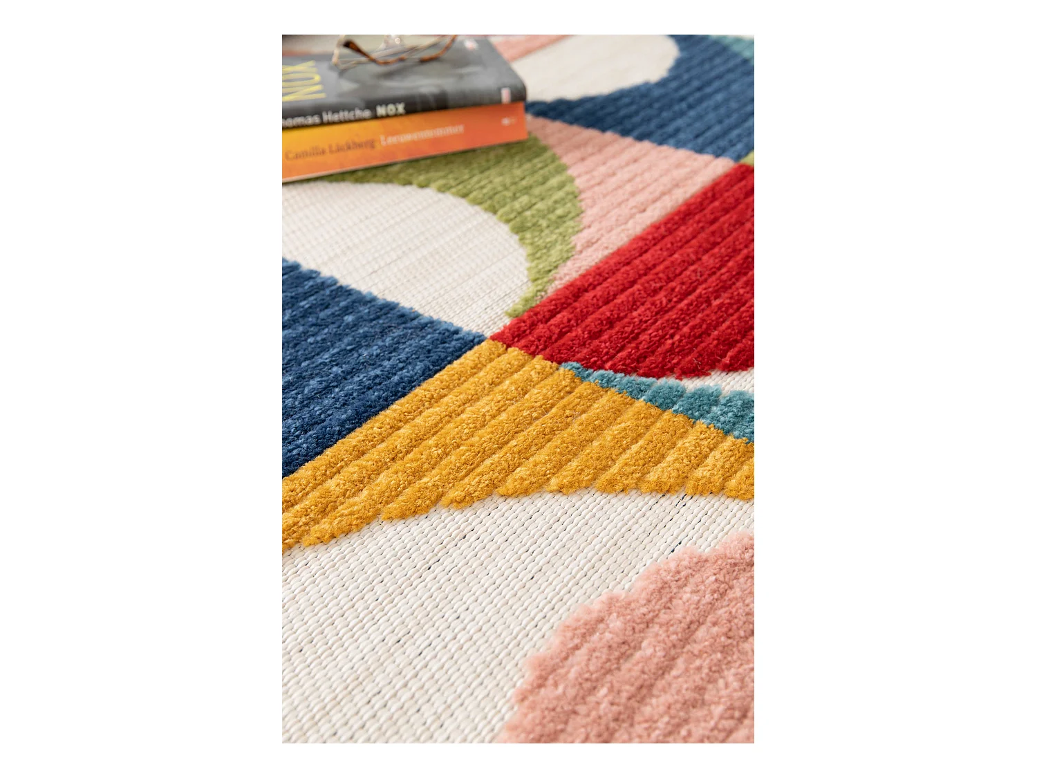 Tapis extérieur - géométrique avec relief - multicolore - 160 x 230 cm - MILA