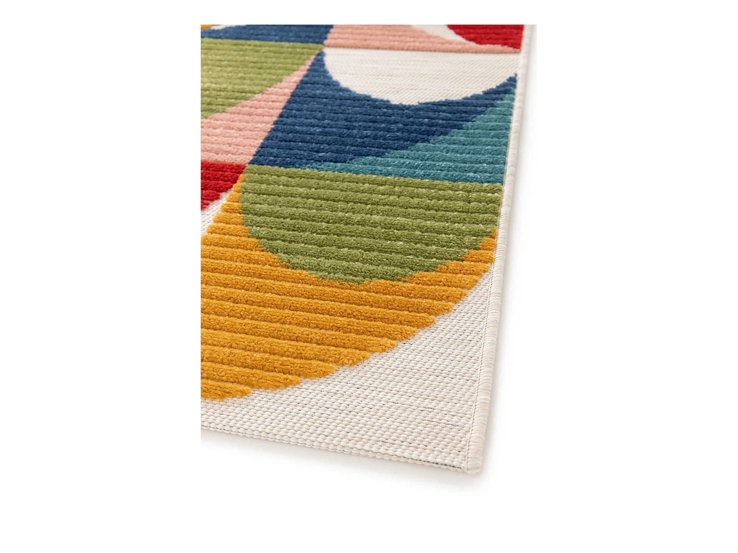 Tapis extérieur - géométrique avec relief - multicolore - 160 x 230 cm - MILA