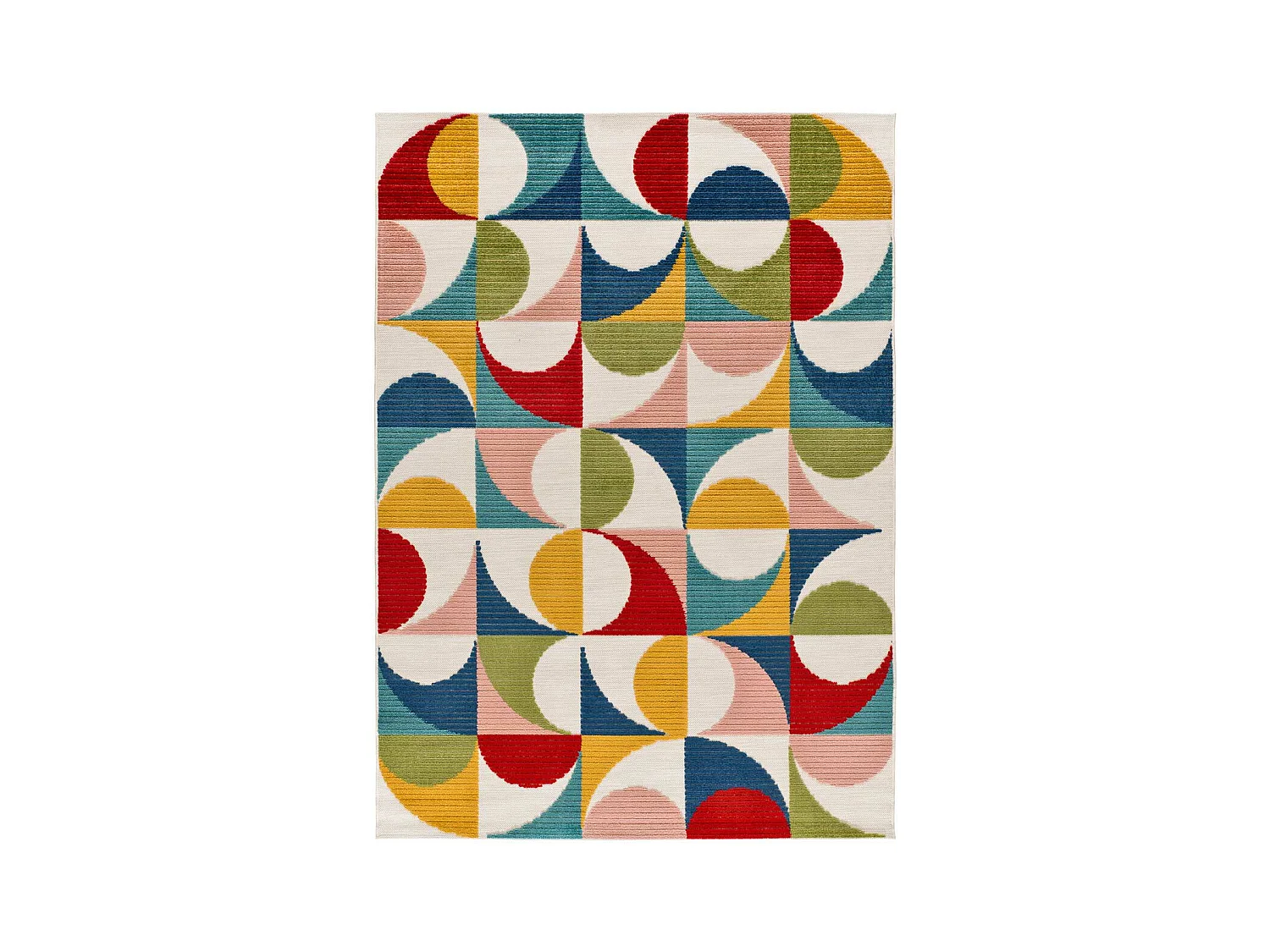 Tapis extérieur - géométrique avec relief - multicolore - 160 x 230 cm - MILA