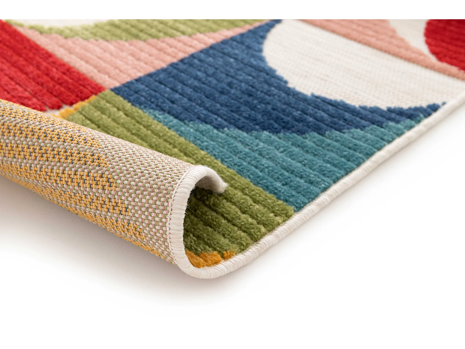 Tapis extérieur - géométrique avec relief - multicolore - 160 x 230 cm - MILA