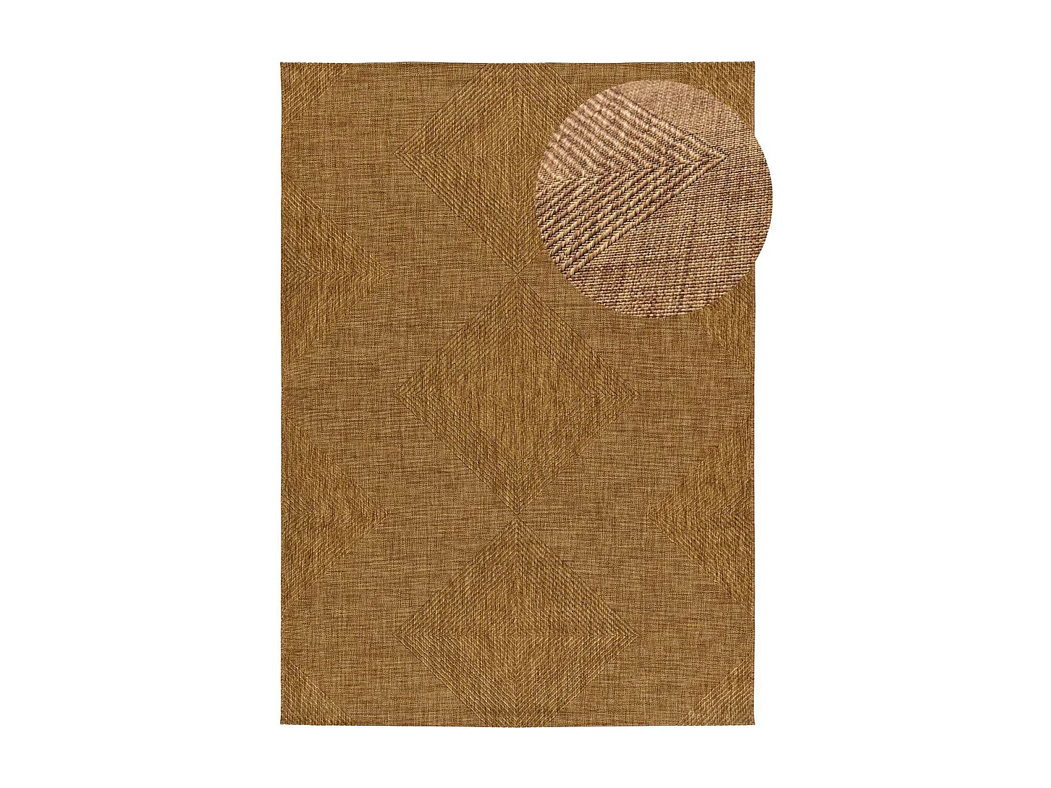 Tapis extérieur - géométrique aspect jute - naturel - 120 x 170 cm - GUINEA