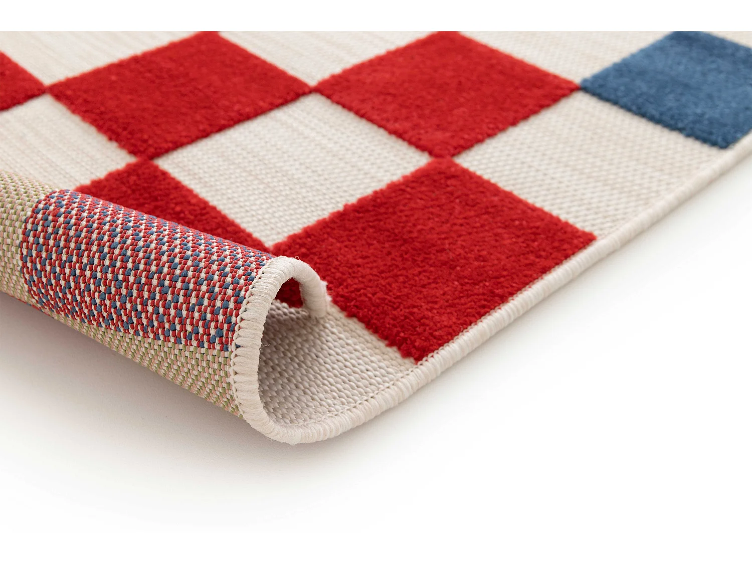 Tapis extérieur - géométrique avec relief - multicolore - 120 x 170 cm - MILA