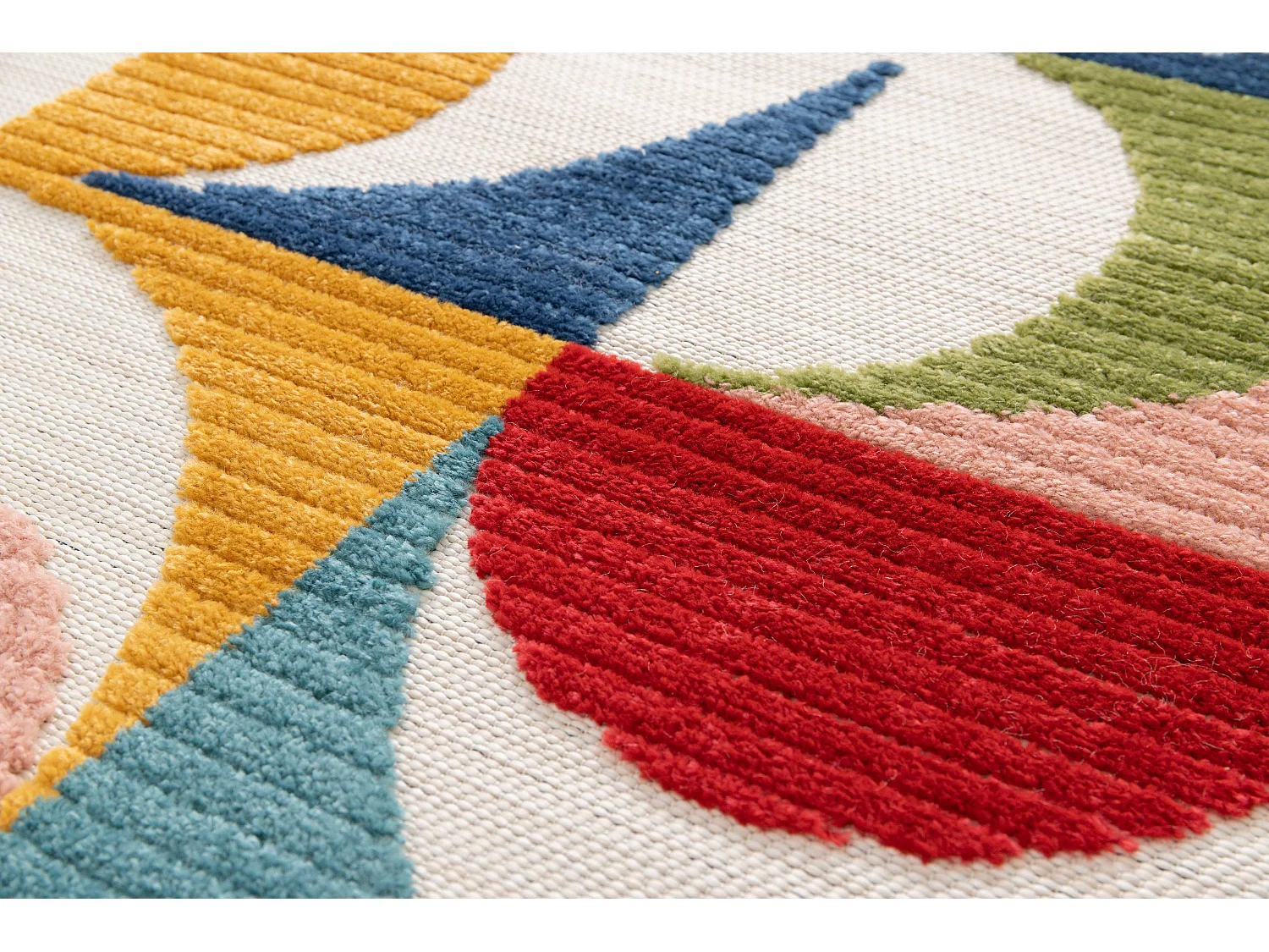 Tappeto esterior - geometrico in rilievo - multicolore - 120 x 170 cm - MILA