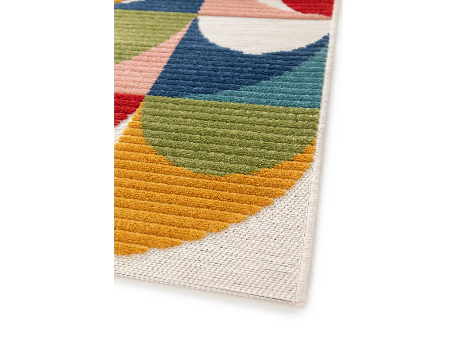 Tapis extérieur - géométrique avec relief - multicolore - 120 x 170 cm - MILA