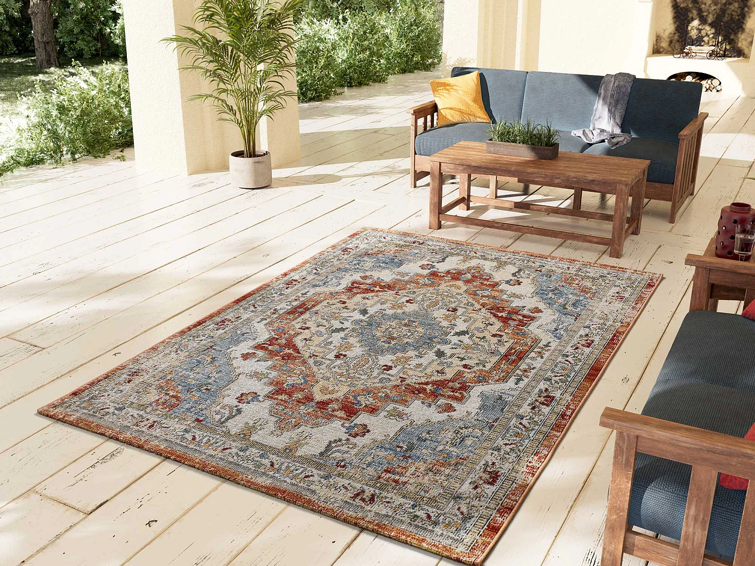 Tapis extérieur - vintage - rouille - 160 x 230 cm - LUNA