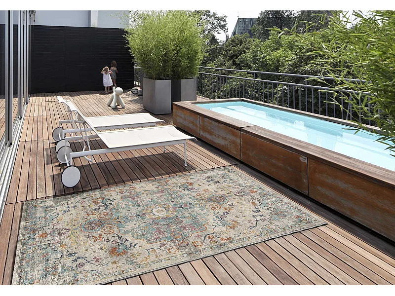 Tappeto esterior - vintage - multicolore - 120 x 170 cm - LUNA