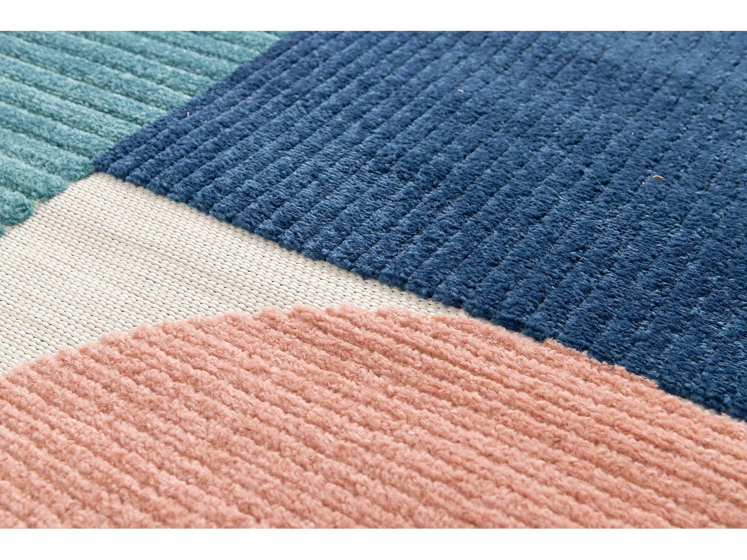 Indoor-Outdoor Teppich - geometrisch mit relief - mehrfarbig - 80x150 cm - MILA