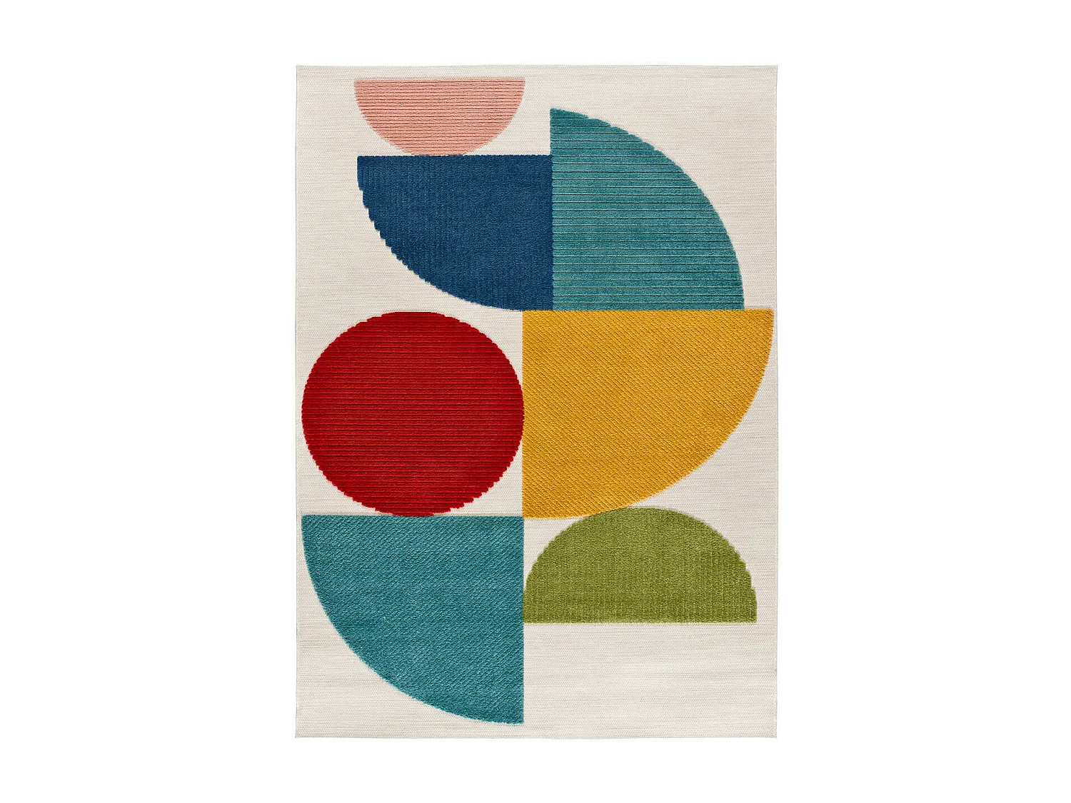 Indoor-Outdoor Teppich - geometrisch mit relief - mehrfarbig - 80x150 cm - MILA