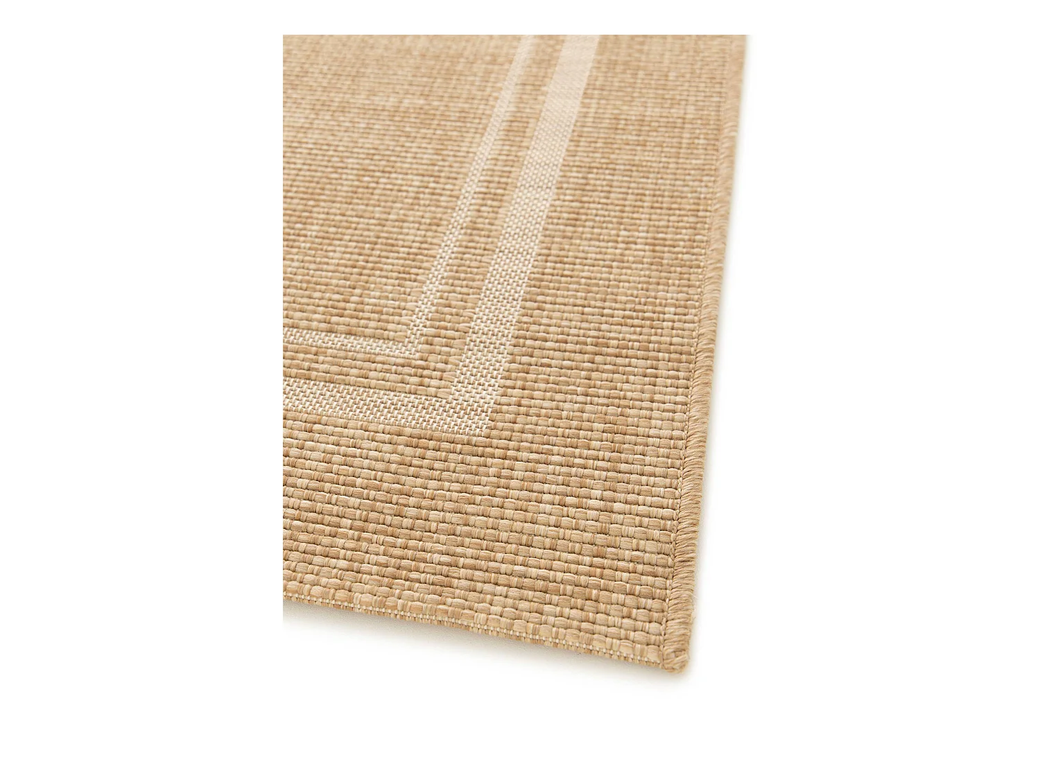 Tapis extérieur - géométrique aspect jute - beige - 160 x 230 cm - GUINEA