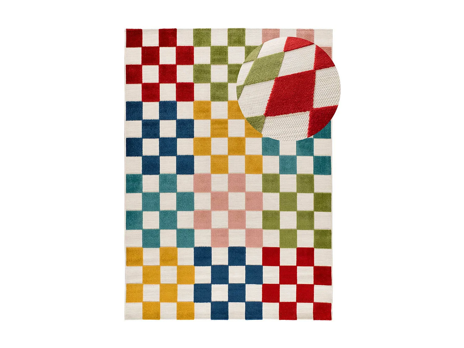 Alfombra exterior  - geométrico con relieve - multicolor - 160 x 230 cm - MILA