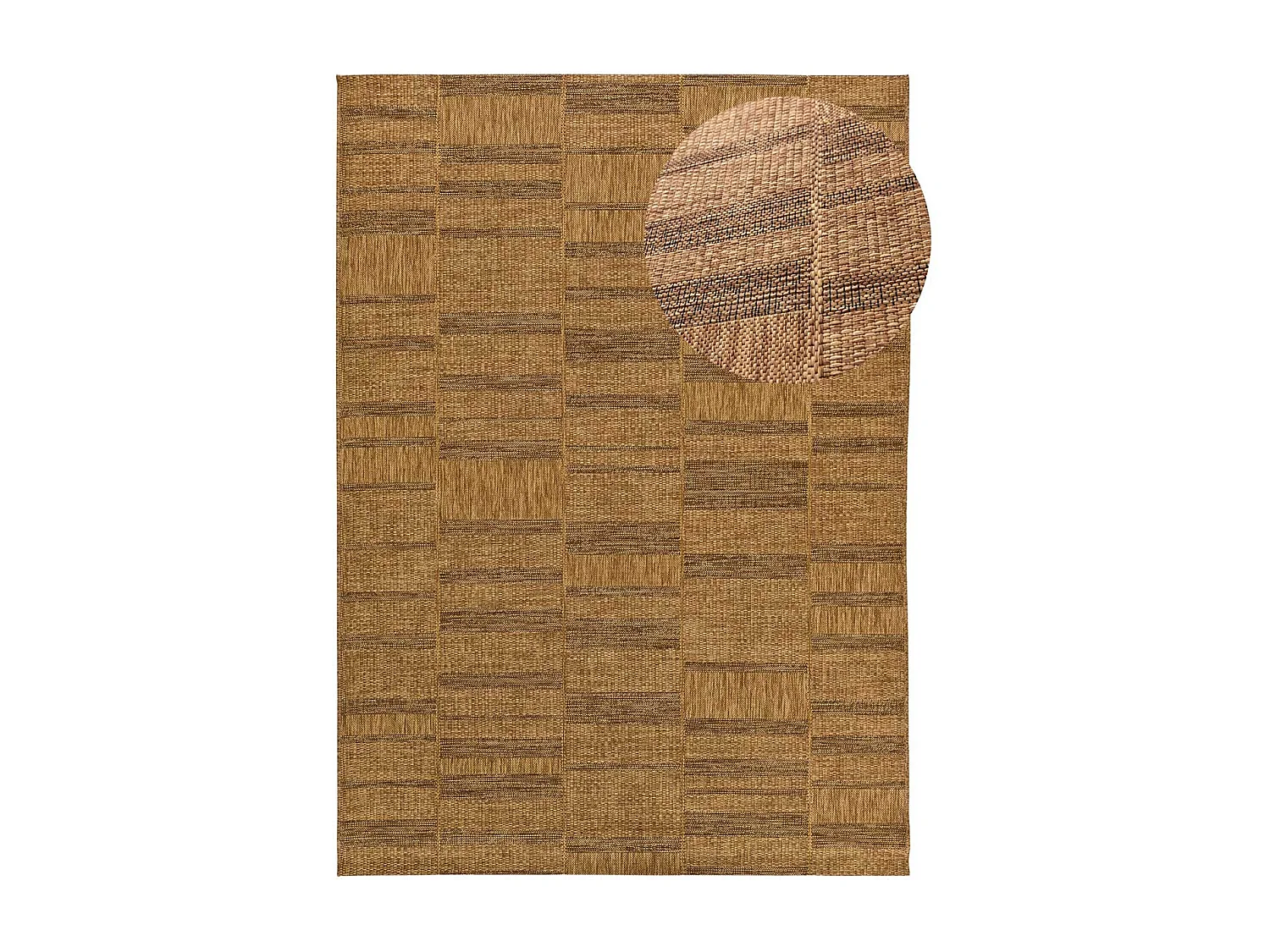 Indoor-Outdoor Teppich - Geometrischer Jute-Look - natürlich - 120x170 cm - GUINEA