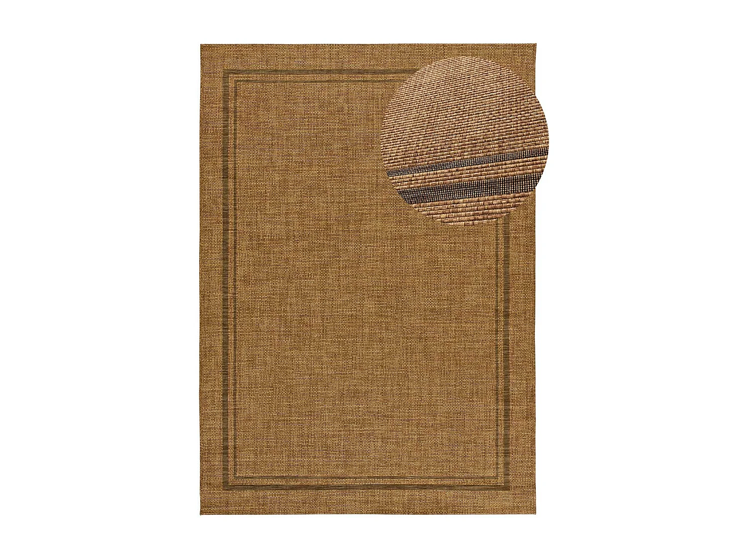 Indoor-Outdoor Teppich - Geometrischer Jute-Look - natürlich - 80x150 cm - GUINEA