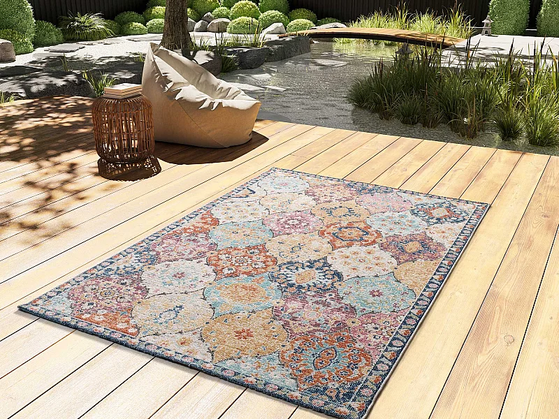 Buitentapijt - vintage - veelkleurig - 80x150 cm - LUNA