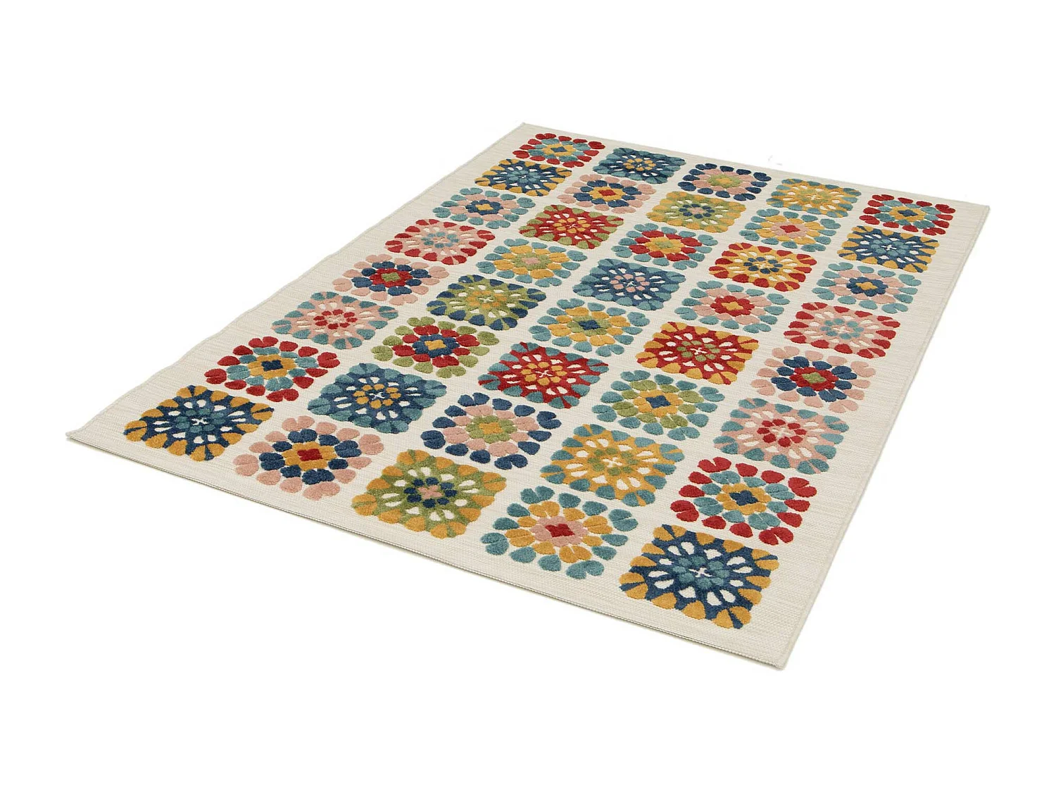 Alfombra exterior  - geométrico con relieve - multicolor - 160 x 230 cm - MILA