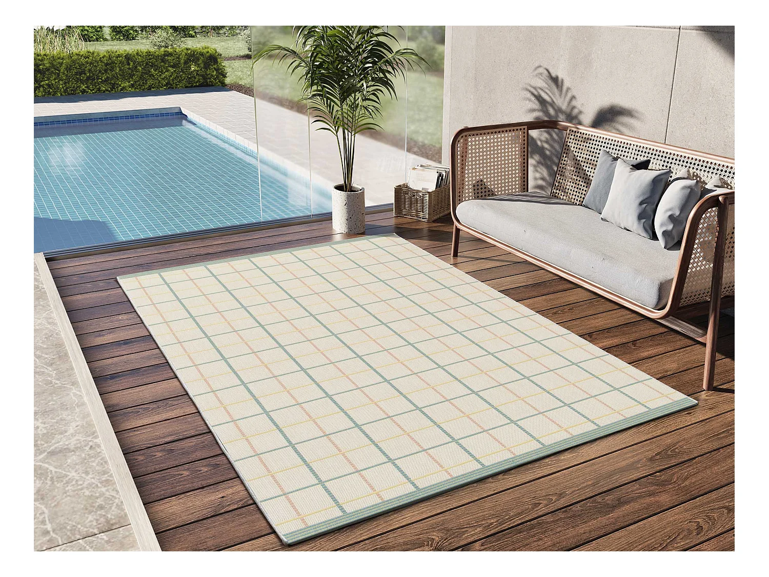 Tapis extérieur - géométrique - multicolore - 160 x 230 cm - MANILA