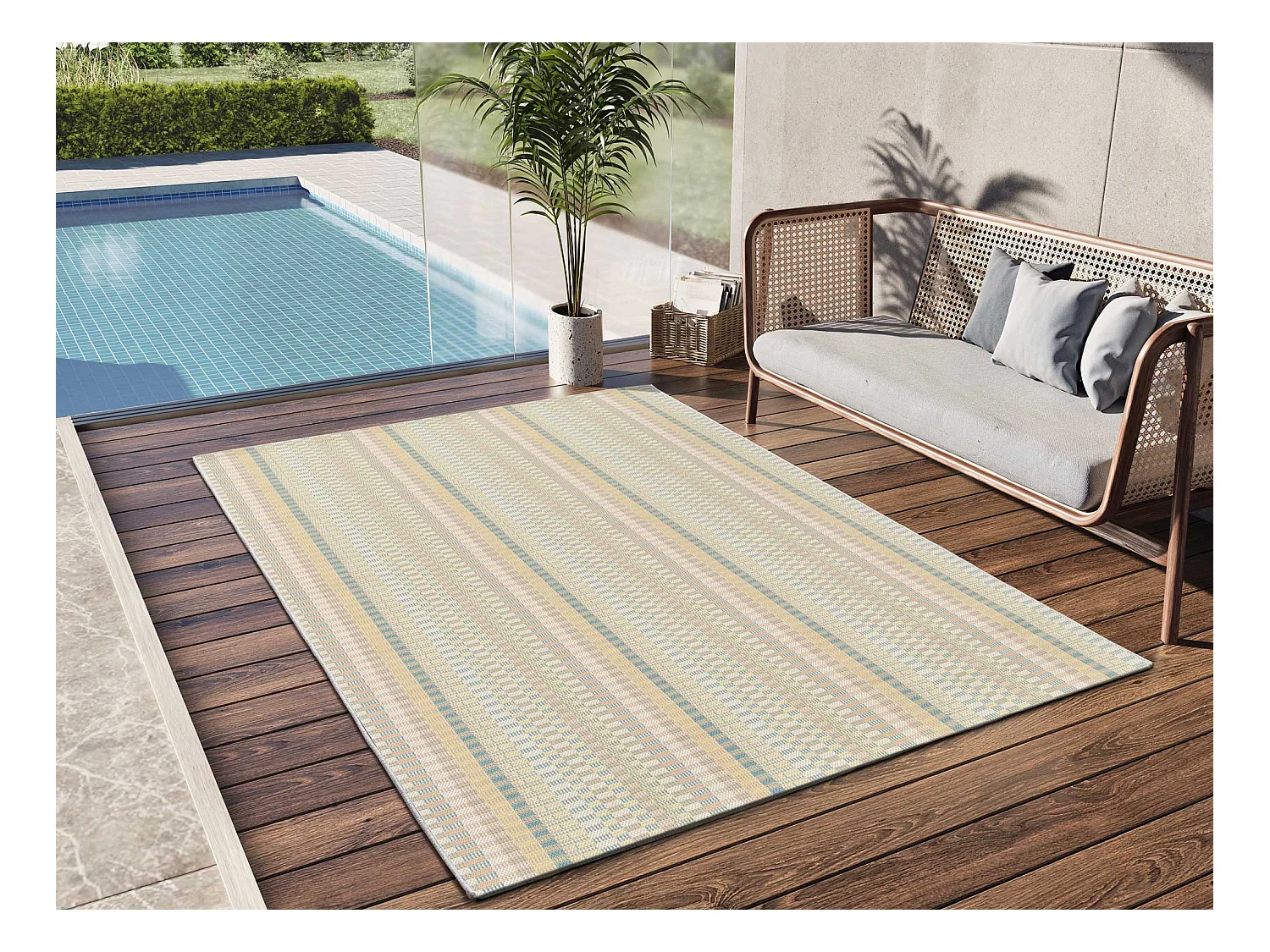 Tapis extérieur - géométrique - multicolore - 160 x 230 cm - MANILA
