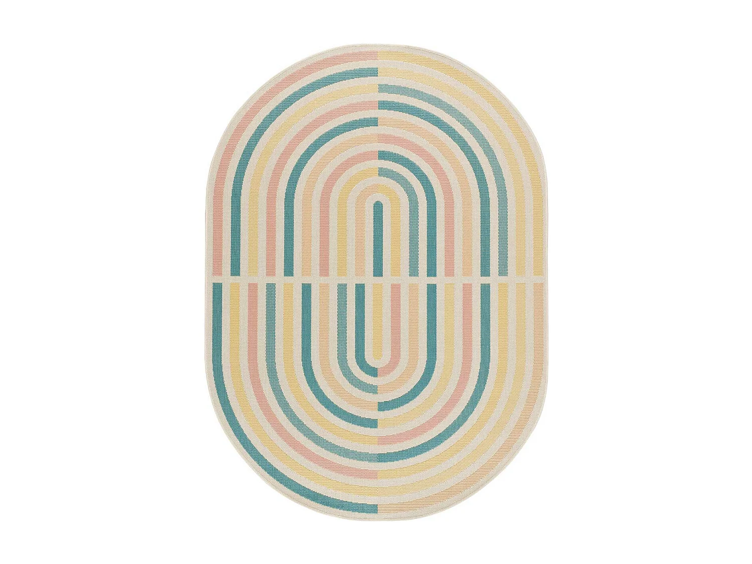 Ovaler Teppich - geometrisch - mehrfarbig - 160x229 cm - MANILA