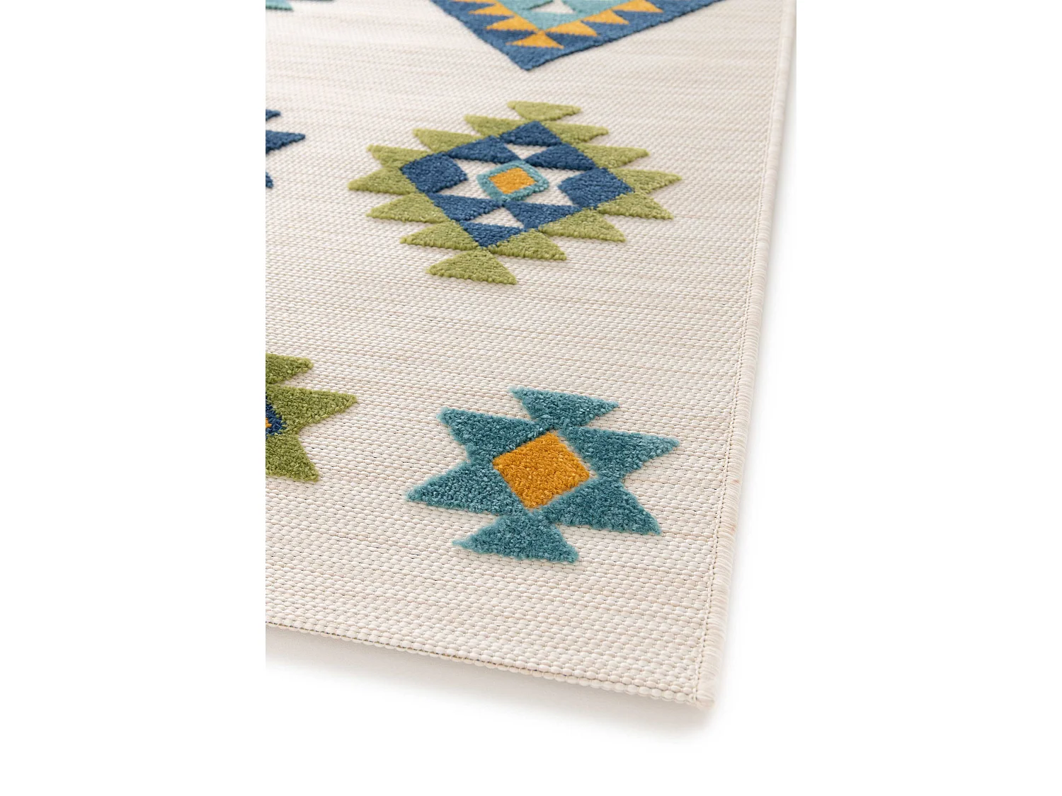 Tapis extérieur - ethnique avec relief - multicolore - 80 x 150 cm - MILA