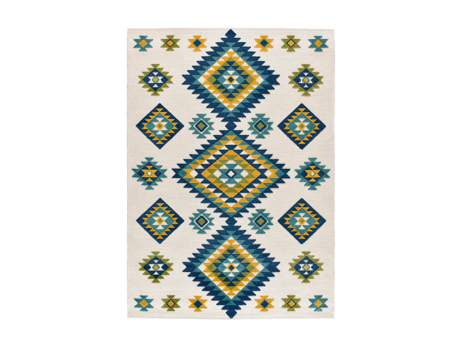 Tapis extérieur - ethnique avec relief - multicolore - 80 x 150 cm - MILA