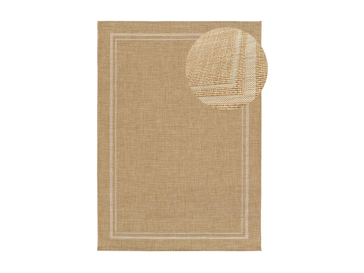 Tapis extérieur - géométrique aspect jute - beige - 80 x 150 cm - GUINEA