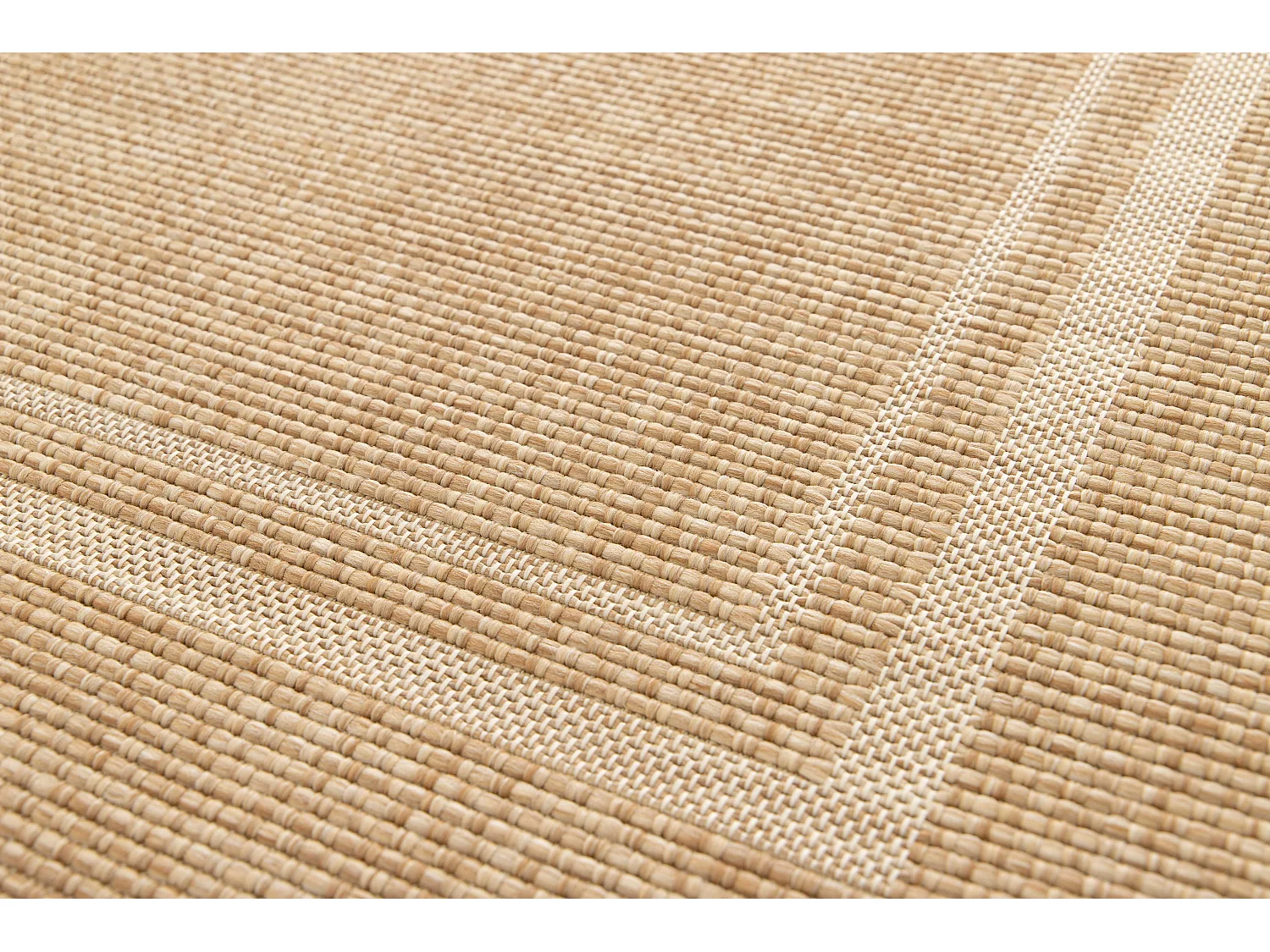 Tapis extérieur - géométrique aspect jute - beige - 80 x 150 cm - GUINEA