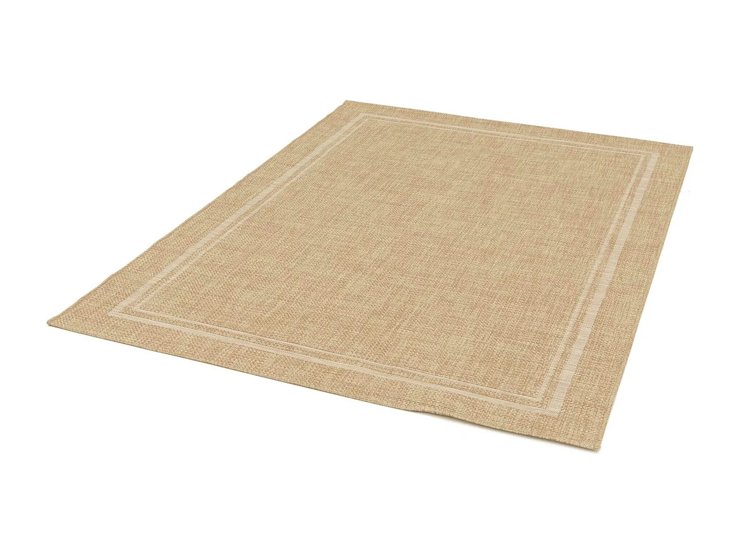 Tapis extérieur - géométrique aspect jute - beige - 80 x 150 cm - GUINEA