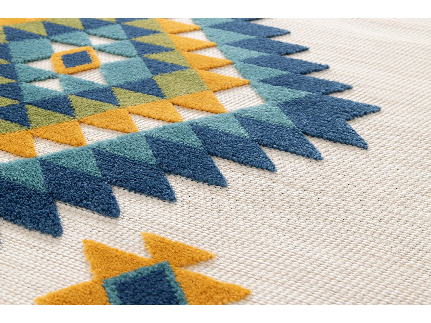 Tapis extérieur - ethnique avec relief - multicolore - 120 x 170 cm - MILA